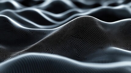 Naklejka premium high-resolution image of a tech-inspired graphics pattern featuring stylized waves and grids,