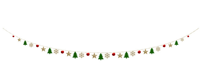 Obraz premium Vintage-Inspired Elegance: Elevate your holiday decor with this sophisticated garland, designed to evoke the charm and elegance of vintage Christmas traditions.