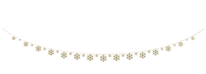 Sparkling Golden Garland: This festive garland, adorned with shimmering gold snow flake , adds a touch of luxury and glamour to any space.