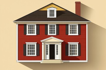 3D illustration of a traditional house with glowing lights symbolizing modern architecture digital creativity and tech driven design in a vibrant setting