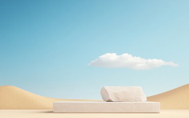 Minimalist e-commerce product display table business background