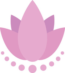 Spa flower logo. Pink lotus color icon
