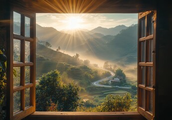 Sunrise View From Window.