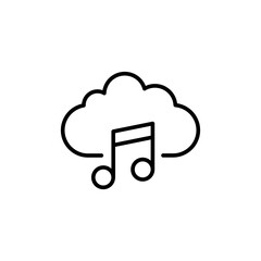Music streaming outline icons, minimalist vector illustration ,simple transparent graphic element .Isolated on white background