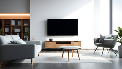 Modern office for psychotherapy session with comfortable armchair and sofa isolated with white highlights, png