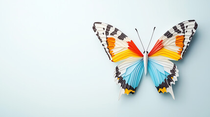 Obraz premium A stunning low poly art style butterfly with intricate wings showcasing colorful patterns and unique design elements