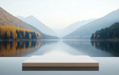 Obraz premium Natural and fresh background of e-commerce products display table
