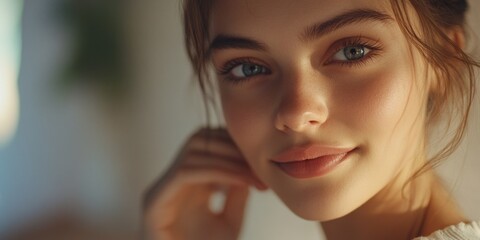 Elegant Portrait of a Woman with Blue Eyes