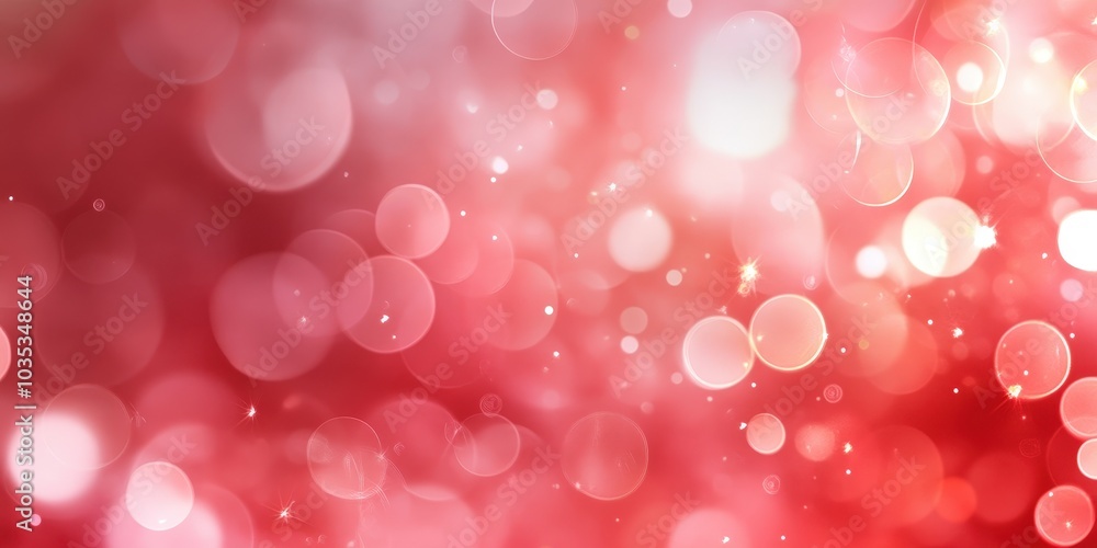 Poster soft red bokeh background with glittering lights