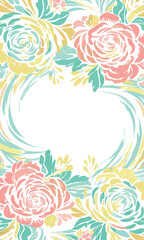 Elegant Hand Drawn Floral Background with Gold Accents