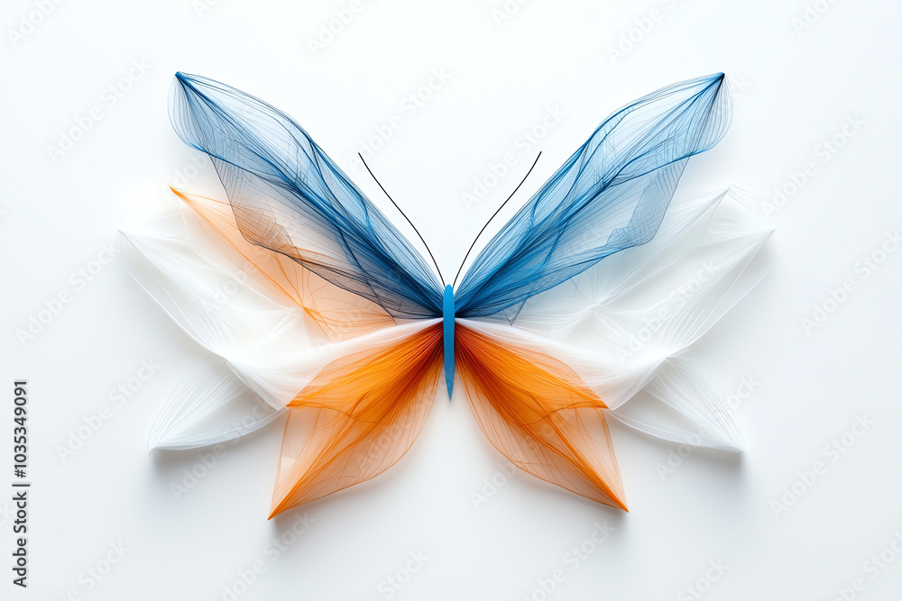 Poster an abstract butterfly with wings symbolizing biodiversity capturing the essence of nature's vibrant 