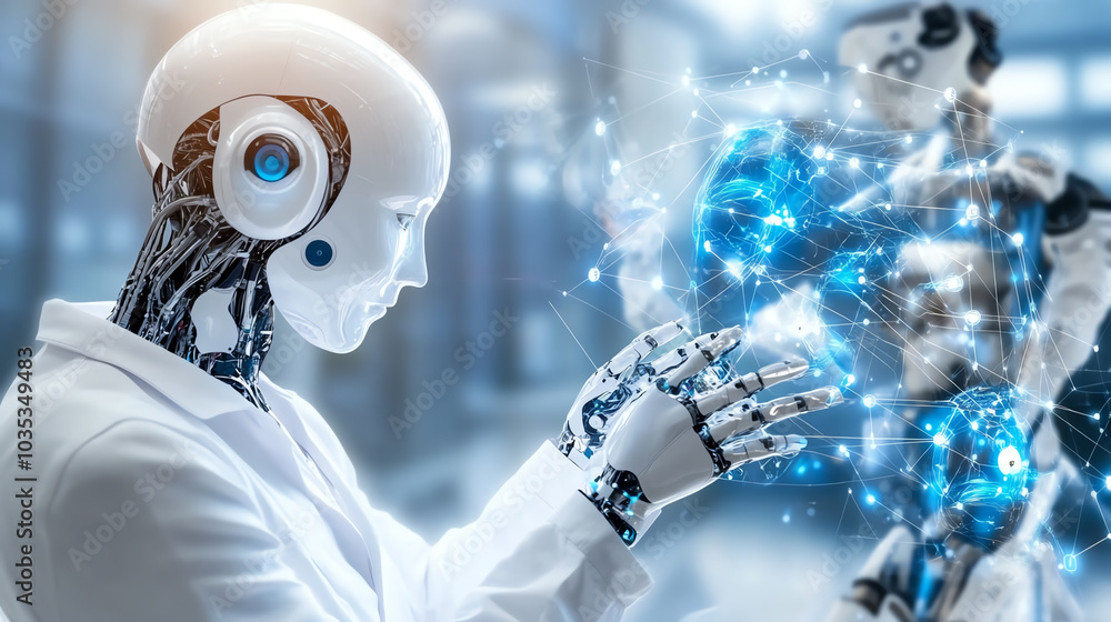 Poster revolutionizing small business operations the transformative impact of ai technology