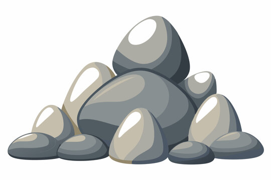 recommend clip art: Group of granite stones vector isolated on white background
