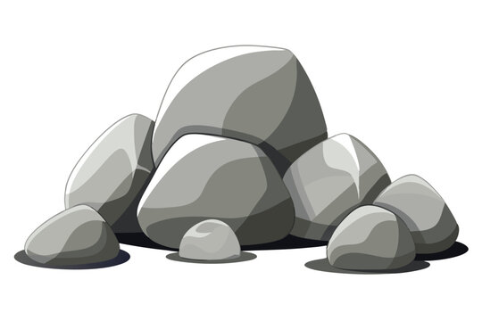 gray rocks pile on white background clip art preview