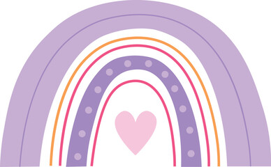 Romantic rainbow cute stylized pink pastel arch