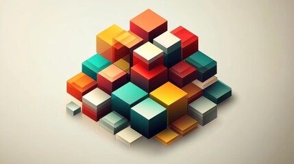 Obraz premium Abstract Composition of Colorful Geometric Shapes