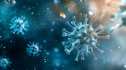 Fototapeta premium A Detailed 3D Rendering of a Coronavirus Particle