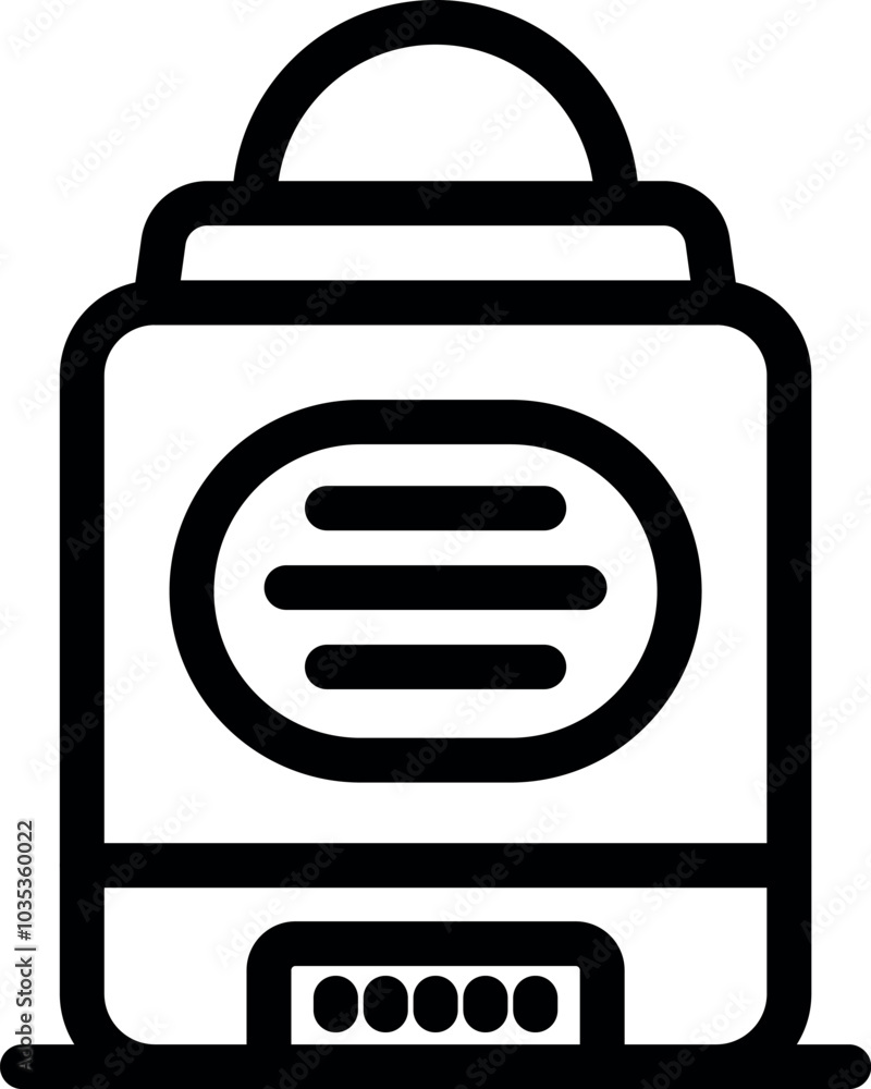 Poster simple black and white vector icon representing a deodorant stick, perfect for web and mobile app de