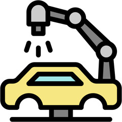 Car Painting, Machine, Coating, Spray Gun, Spray, Color Icon