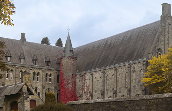 Beautiful view of the Maredsous Abbey