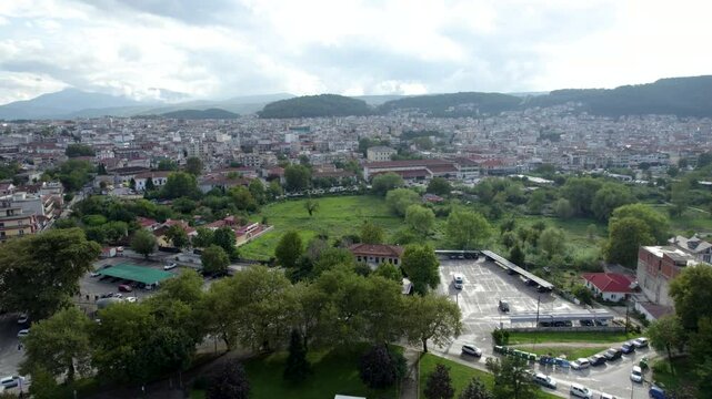 Ioannina City Center Park Aerial Footage