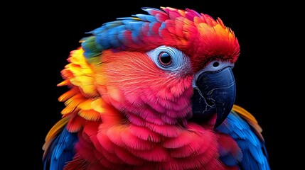 Vibrant Colorful Bird with Striking Blue Eyes