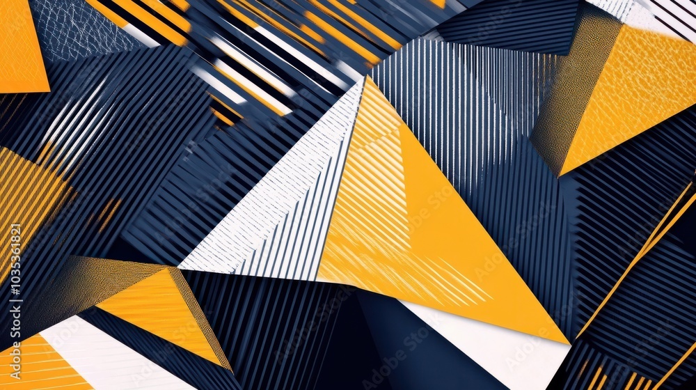Poster abstract geometric pattern with triangles and lines, forming a modern, minimalistic background