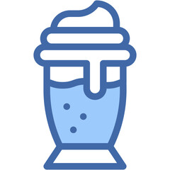 Vector Icon Milkshake, Chocolate, Straw, Drink, Food and Restaurant, Dessert