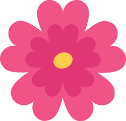 Summer botany element. Pink flower color icon