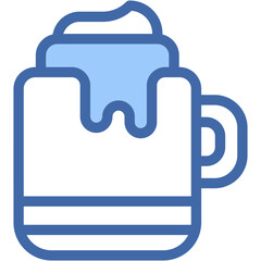 Vector Icon Hot Chocolate, Cocoa, Hot Drink, Chocolate, Food and Restaurant, Mug