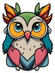 Fototapeta premium Cartoon Creature in Sticker Style with Street Art Aesthetic