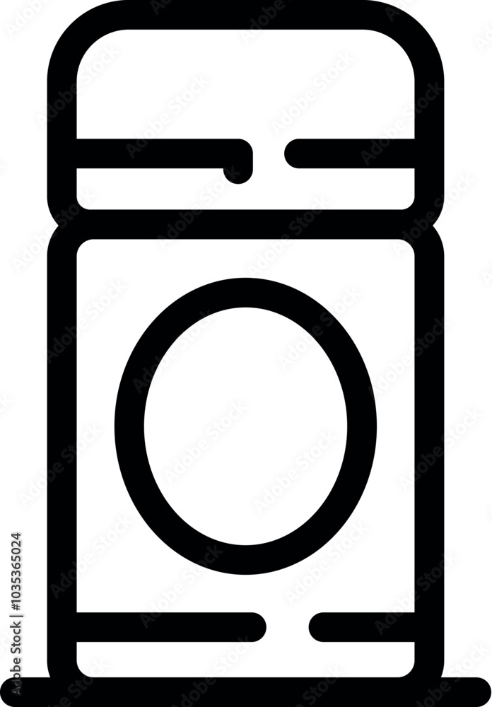 Poster Washing machine front load icon outline vector. Laundry and washing, clothes washer, housework sign, vector illustration