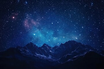Stary Sky. Night Scape with Starry Background in the Milky Way Galaxy
