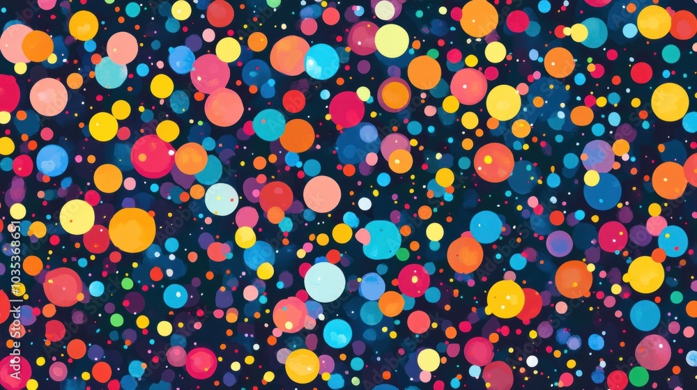 Poster digital noise with colorful dots, forming a playful and modern abstract pattern