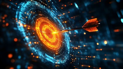 Digital Target with Arrow Hitting Center Point