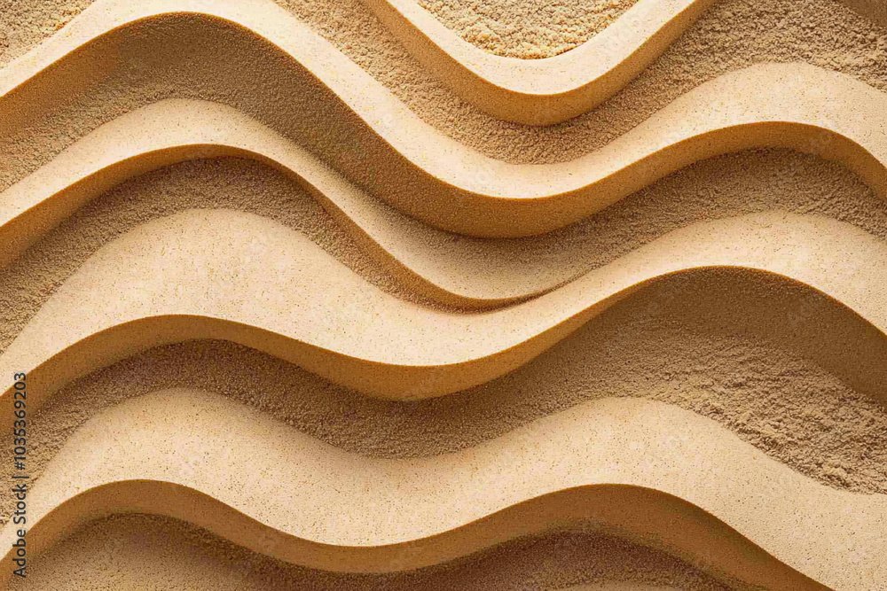 Poster textured sand waves in undulating patterns at a design studio