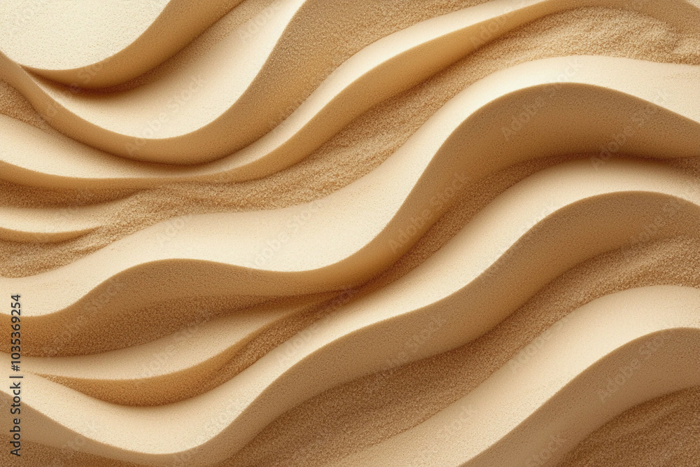 Poster flowing patterns of sand create intricate designs in warm tones
