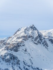 Obraz premium Snowy mountains of Briançon in Serre Chevalier