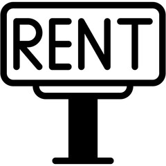 Vector Icon Rent, For Rent, Real Estate, Hanging, Signals, Signaling