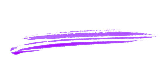 Isolated purple brush stroke on transparent background.