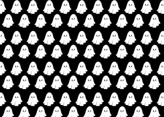 Halloween seamless pattern cute digital print decor wall art with Boo, Crayon, Bat, Pumpkin, october, 31 oct, octorer 31