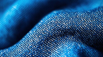 Suit Material: Rich Blue Fabric Close-Up with Textured Background