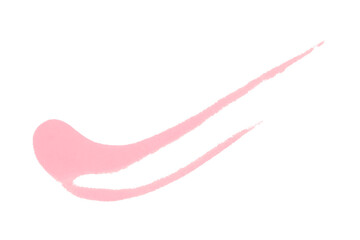 Isolated pink brush stroke on transparent background.