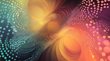 Obraz premium abstract composition featuring a swirling pattern of techno dots against a gradient background.