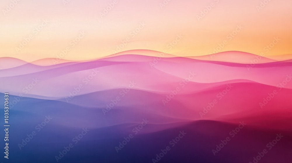 Poster gradual gradient with soft transitions from warm to cool colors, forming a serene abstract backgroun