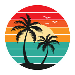 tropical island with trees