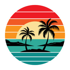 tropical island with palms