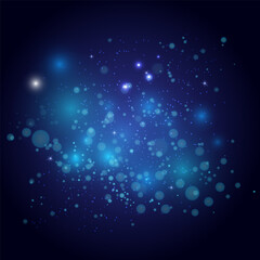 Obraz premium Stars, glare, bokeh circles, glitter effect with blur, magical glow