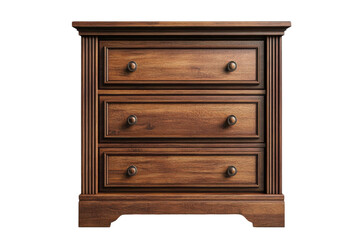 Rustic Wooden Chest of Drawers with Antique Finish for a Timeless Addition to Any Room Isolated on Transparent Background