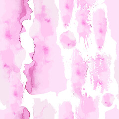 Watercolor seamless vector pattern, pastel pink background, aged  summer texture. hand drawing. Not AI, Vector illustration.